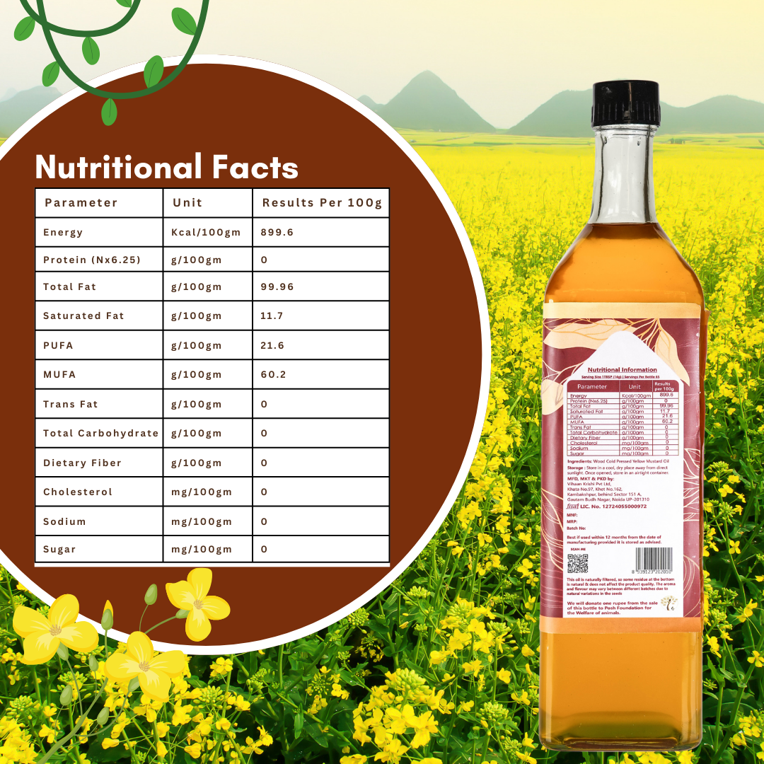 Wood Cold Pressed Yellow Mustard Oil