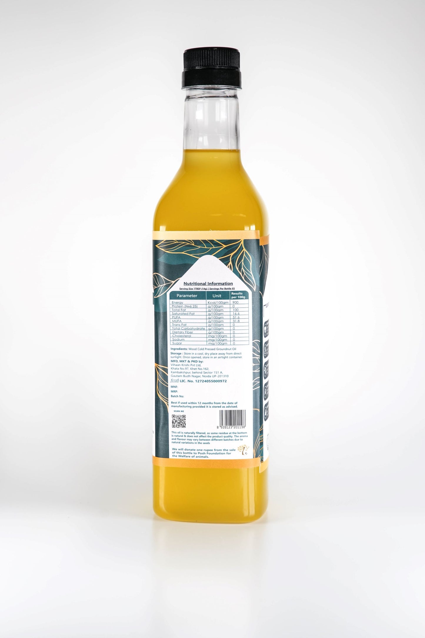 Wood Cold Pressed Groundnut Oil